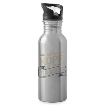 My head is in airplane mode – Funny saying - Water bottle with straw - silver - Right