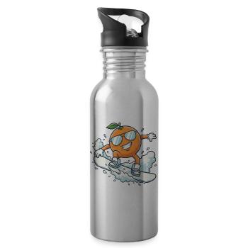 Coole Snowboard Orange mit Sonnenbrille - Trinkflasche mit integriertem Trinkhalm - Lightsilver - Rechts