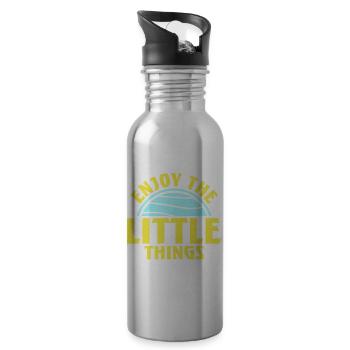 Enjoy The Little Things Gratitude Mindfulness - Water bottle with straw - silver - Right