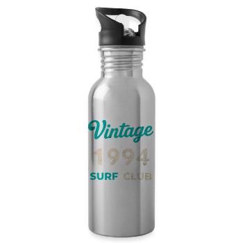 Vintage 1994 Surf Club Retro Geburtsjahr Geschenk - Trinkflasche mit integriertem Trinkhalm - Lightsilver - Rechts