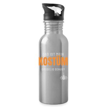 Das ist mein Kostüm Halloween Spruch Gruselig - Trinkflasche mit integriertem Trinkhalm - Lightsilver - Rechts
