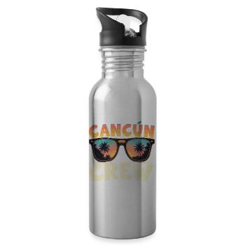 Cancun Crew - Water bottle with straw - silver - Right