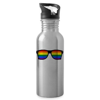 glasses rainbow - Trinkflasche mit integriertem Trinkhalm - Lightsilver - Rechts
