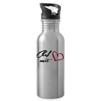 Chef - Trinkflasche mit integriertem Trinkhalm - Lightsilver - Rechts
