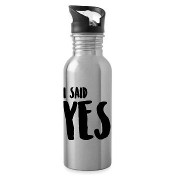 I SAID YES / ICH HABE JA GESAGT - Trinkflasche mit integriertem Trinkhalm - Lightsilver - Rechts