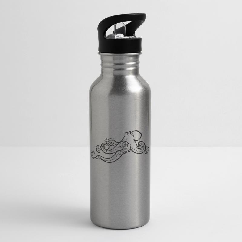 squid giant octopus octopus octopus squid sepia fish Water bottle with straw