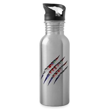 Kroatien Kralle - Trinkflasche mit integriertem Trinkhalm - Lightsilver - Rechts