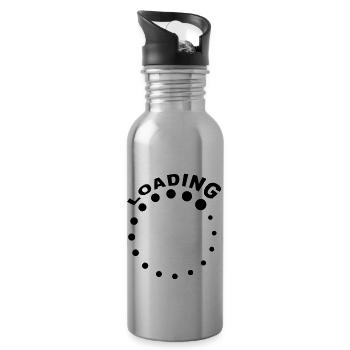 Loading - Water bottle with straw - silver - Right