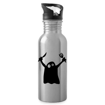 Hungry Ghost - Water bottle with straw - silver - Right