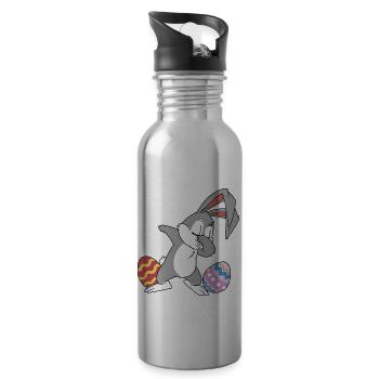 Osterhase - Trinkflasche mit integriertem Trinkhalm - Lightsilver - Rechts