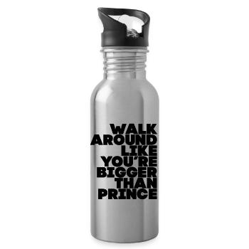walk_around_bigger_than_prince - Water bottle with straw - silver - Right