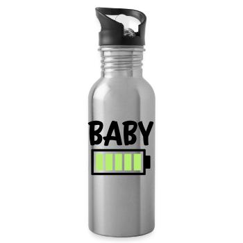 Baby battery full - Water bottle with straw - silver - Right