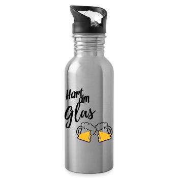 Hart am Glas - Trinkflasche mit integriertem Trinkhalm - Lightsilver - Rechts