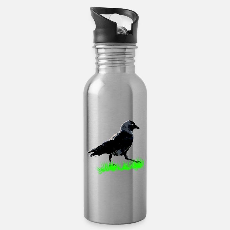 Dohle - Trinkflasche mit integriertem Trinkhalm - Lightsilver