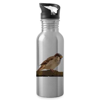 Spatz - Trinkflasche mit integriertem Trinkhalm - Lightsilver - Rechts