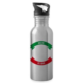 Migliore Nonna Del Monde Italien Oma Italienisch - Trinkflasche mit integriertem Trinkhalm - Lightsilver - Rechts