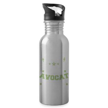 Sois sympa avec moi avocat. t shirt avocat - Gourde avec paille intégrée - argent clair - Droite
