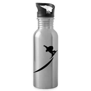 Snowboard Snowboarder - Water bottle with straw - silver - Right