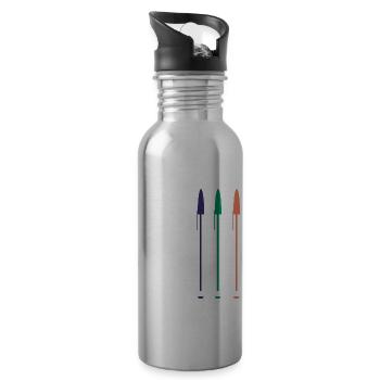 Ich Habe Weder Die Zeit Noch Die Buntstifte - Trinkflasche mit integriertem Trinkhalm - Lightsilver - Rechts