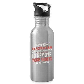 Elektriker Strom Elektrizität Elektrotechnik - Trinkflasche mit integriertem Trinkhalm - Lightsilver - Rechts