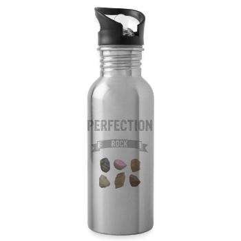 Mineraliensammler und Erze Mineralien Fan - Trinkflasche mit integriertem Trinkhalm - Lightsilver - Rechts