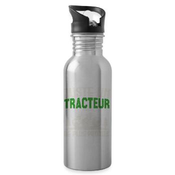 Juste un tracteur. de plus promis. agriculteur - Gourde avec paille intégrée - argent clair - Droite