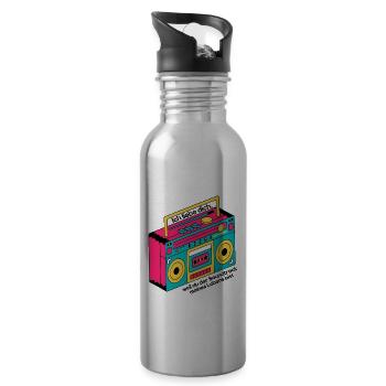 Du bist der Sound meines Lebens - ich liebe dich - Trinkflasche mit integriertem Trinkhalm - Lightsilver - Rechts