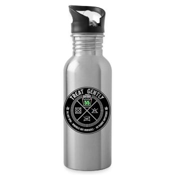 Gentle treatment Unique piece is 55 | Colors can be changed - Water bottle with straw - silver - Right
