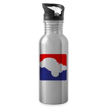 Hotrod Hot Rod V8 Tuning Auto | Farben änderbar - Trinkflasche mit integriertem Trinkhalm - Lightsilver - Rechts