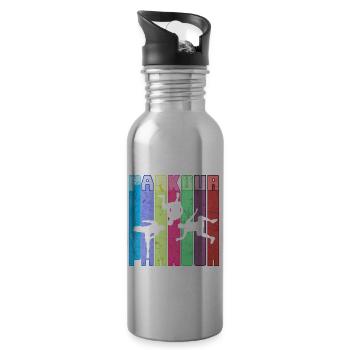 Parkour Freerunner Traceur Le Parcour parkourshirt - Water bottle with straw - silver - Right