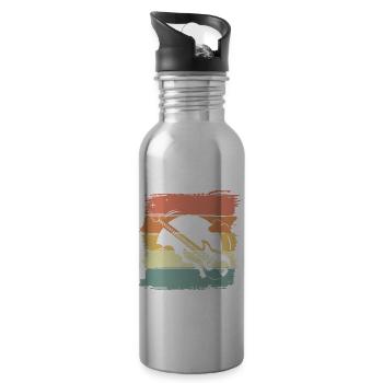 Gitarre retro vintage - Trinkflasche mit integriertem Trinkhalm - Lightsilver - Rechts