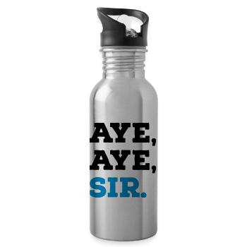 Aye Aye Sir - Trinkflasche mit integriertem Trinkhalm - Lightsilver - Rechts