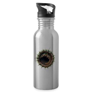 Monster Loch - Trinkflasche mit integriertem Trinkhalm - Lightsilver - Rechts