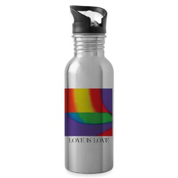 PRIDE - Trinkflasche mit integriertem Trinkhalm - Lightsilver - Rechts