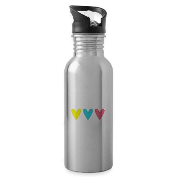 GEFELICITEERD. GEFELICITEERD. VERJAARDAG. - Drinkfles met geïntegreerd rietje - lichtzilver - Rechts