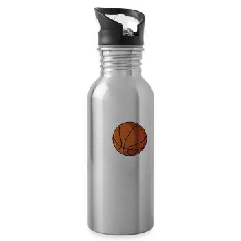 Basketball Love Basketballspieler Sportler Korb - Trinkflasche mit integriertem Trinkhalm - Lightsilver - Rechts
