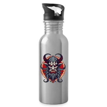 Krampus / Tradition / Culture / d’hiver - Gourde avec paille intégrée - argent clair - Droite