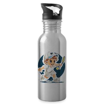 Tennis - Trinkflasche mit integriertem Trinkhalm - Lightsilver - Rechts