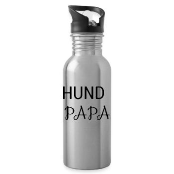 Hunde Papa - Trinkflasche mit integriertem Trinkhalm - Lightsilver - Rechts