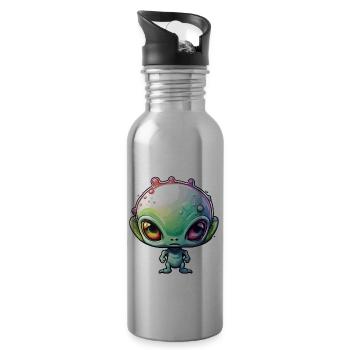 Alien / Außerirdisch / Ovni / Zone 51 / Tout / Mars - Gourde avec paille intégrée - argent clair - Droite