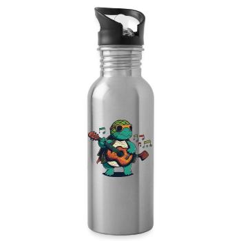 TORTUE TOON - Gourde avec paille intégrée - argent clair - Droite