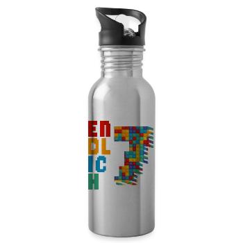 Finally 7 building blocks - Water bottle with straw - silver - Right