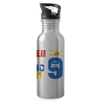 Finally 9 Police - Water bottle with straw - silver - Right