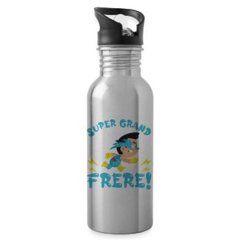 Super Grand Frère - Cadeau Annonce Grossesse - Gourde avec paille intégrée - argent clair - Droite