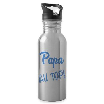 HAPPY FATHER'S DAY. DAD. FATHER'S DAY - Water bottle with straw - silver - Right