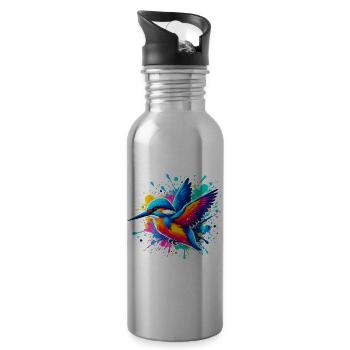 Kingfisher - Water bottle with straw - silver - Right