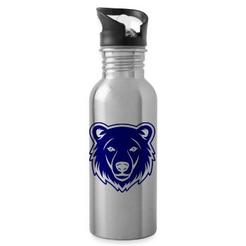 Polar Bear Head Polar Bear - Water bottle with straw - silver - Right