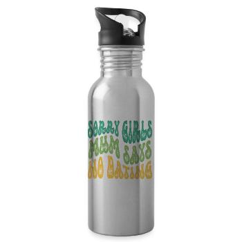 Sorry Girls Mum Says NoDate Baby Shower - Water bottle with straw - silver - Right
