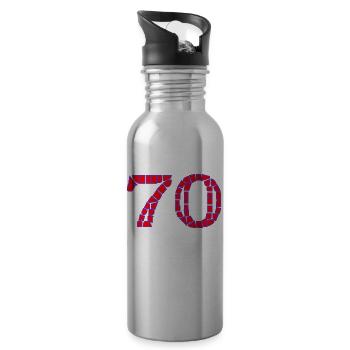 70. 70 YEARS. 70th ANNIVERSARY. 70 YEARS ANNIVERSARY. - Water bottle with straw - silver - Right