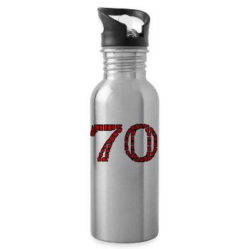 70. 70 JAHRE. 70-JÄHRIGES JUBILÄUM. 70-JÄHRIGES JUBILÄUM. - Trinkflasche mit integriertem Trinkhalm - Lightsilver - Rechts
